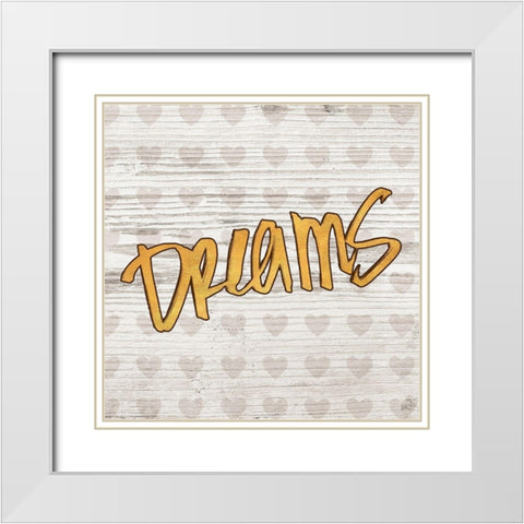 Dreams White Modern Wood Framed Art Print with Double Matting by SD Graphics Studio