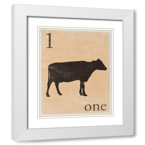 Count by Farm Animals I White Modern Wood Framed Art Print with Double Matting by SD Graphics Studio
