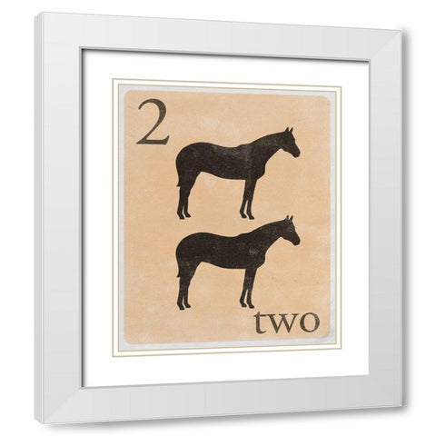 Count by Farm Animals II White Modern Wood Framed Art Print with Double Matting by SD Graphics Studio