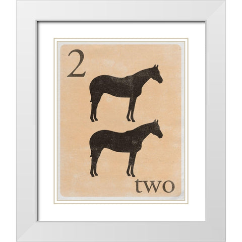 Count by Farm Animals II White Modern Wood Framed Art Print with Double Matting by SD Graphics Studio