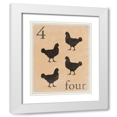 Count by Farm Animals IV White Modern Wood Framed Art Print with Double Matting by SD Graphics Studio