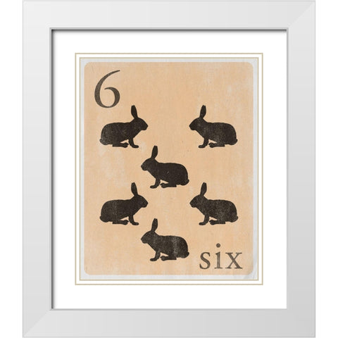 Count by Farm Animals VI White Modern Wood Framed Art Print with Double Matting by SD Graphics Studio