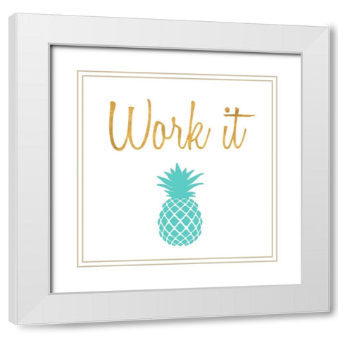 Office Pop II White Modern Wood Framed Art Print with Double Matting by SD Graphics Studio