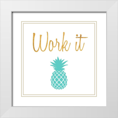 Office Pop II White Modern Wood Framed Art Print with Double Matting by SD Graphics Studio
