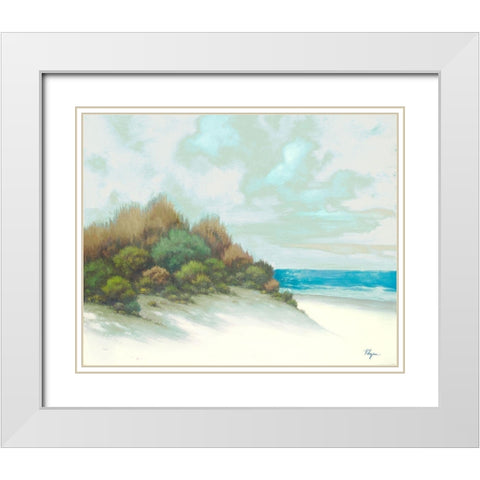 Seashore I White Modern Wood Framed Art Print with Double Matting by Rhyan, Vivien