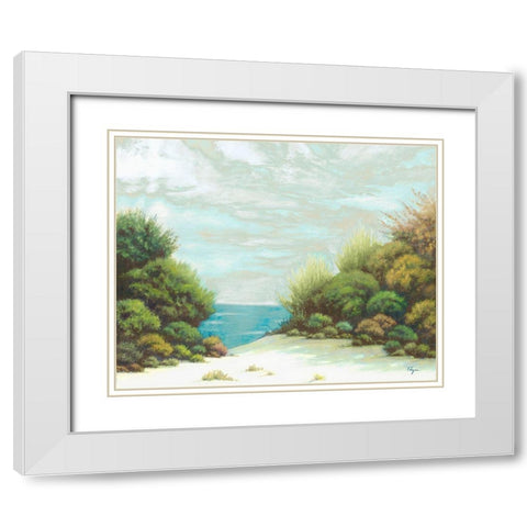 Seashore II White Modern Wood Framed Art Print with Double Matting by Rhyan, Vivien