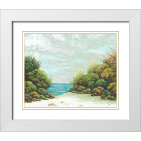 Seashore II White Modern Wood Framed Art Print with Double Matting by Rhyan, Vivien