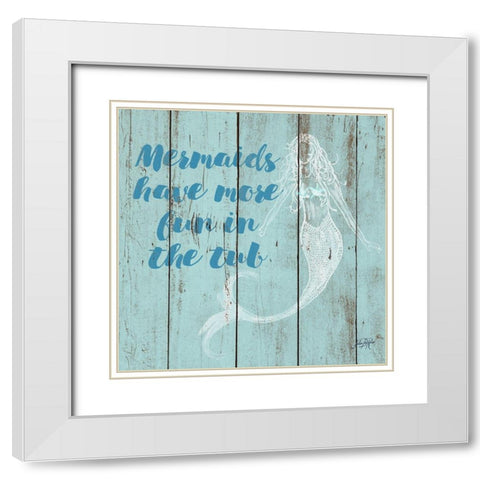 Mermaid Saying I White Modern Wood Framed Art Print with Double Matting by DeRice, Julie