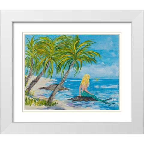 Mermaid Beach White Modern Wood Framed Art Print with Double Matting by DeRice, Julie