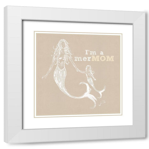 Im A Mermom White Modern Wood Framed Art Print with Double Matting by DeRice, Julie