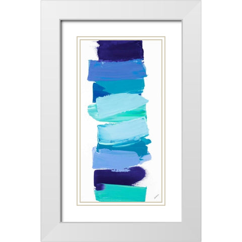 Ocean Blues White Modern Wood Framed Art Print with Double Matting by Coolick, Ann Marie