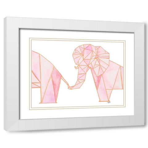 Follow The Elephant White Modern Wood Framed Art Print with Double Matting by James, Nola