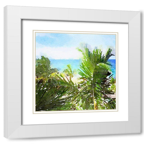 Watercolor Vero Beach White Modern Wood Framed Art Print with Double Matting by James, Nola