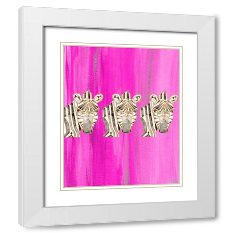 Bright Tri Origami III White Modern Wood Framed Art Print with Double Matting by James, Nola