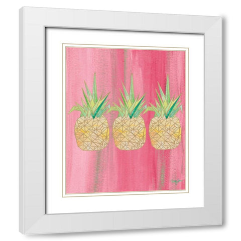 Bright Tri Origami II White Modern Wood Framed Art Print with Double Matting by James, Nola