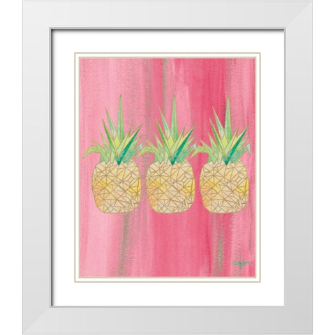 Bright Tri Origami II White Modern Wood Framed Art Print with Double Matting by James, Nola