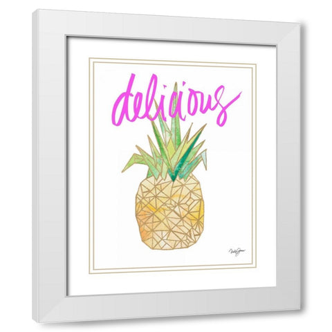 Delicious Pineapple White Modern Wood Framed Art Print with Double Matting by James, Nola