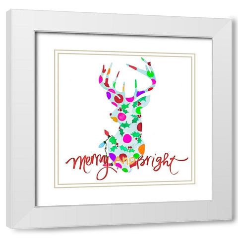 Merry Bright White Modern Wood Framed Art Print with Double Matting by James, Nola