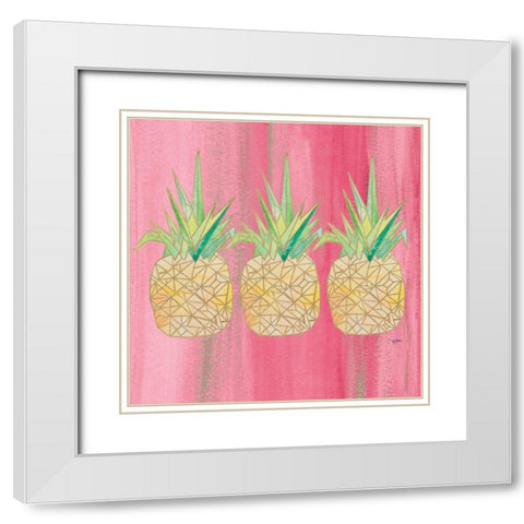 Triple the Punch White Modern Wood Framed Art Print with Double Matting by James, Nola