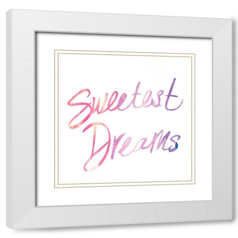 Sweetest Dreams White Modern Wood Framed Art Print with Double Matting by James, Nola