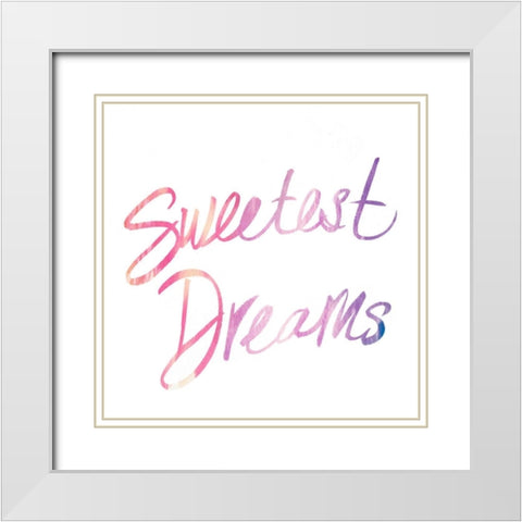 Sweetest Dreams White Modern Wood Framed Art Print with Double Matting by James, Nola