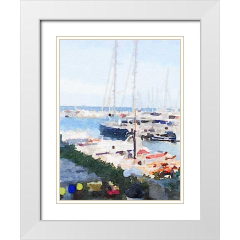 Watercolor Naples White Modern Wood Framed Art Print with Double Matting by James, Nola