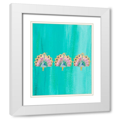Bright Tri Origami IV White Modern Wood Framed Art Print with Double Matting by James, Nola