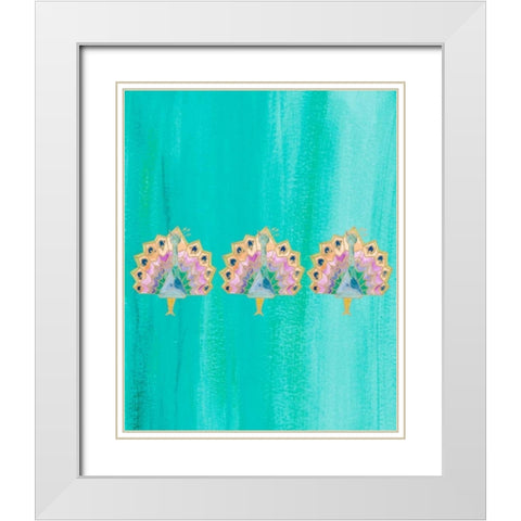 Bright Tri Origami IV White Modern Wood Framed Art Print with Double Matting by James, Nola