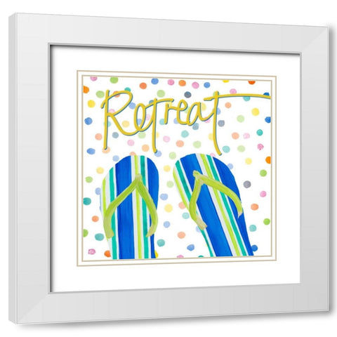 Flip Flop Retreat I White Modern Wood Framed Art Print with Double Matting by DeRice, Julie