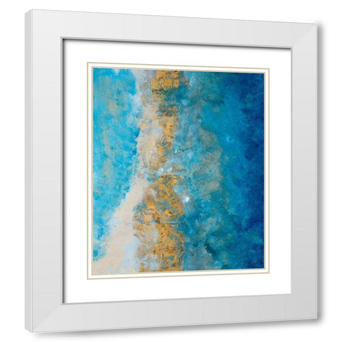 Coastline Vertical Abstract I White Modern Wood Framed Art Print with Double Matting by Pattinian, Merri
