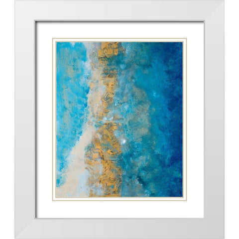Coastline Vertical Abstract I White Modern Wood Framed Art Print with Double Matting by Pattinian, Merri