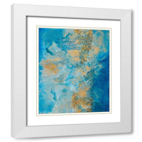 Coastline Vertical Abstract II White Modern Wood Framed Art Print with Double Matting by Pattinian, Merri