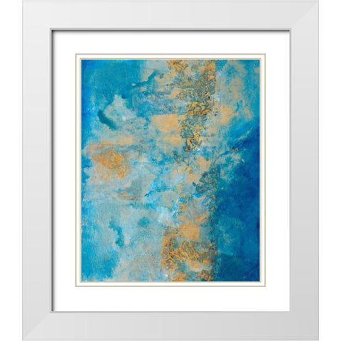 Coastline Vertical Abstract II White Modern Wood Framed Art Print with Double Matting by Pattinian, Merri