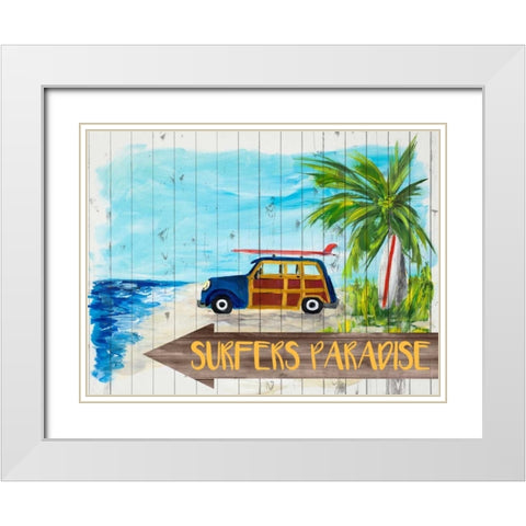 Surfers Paradise White Modern Wood Framed Art Print with Double Matting by DeRice, Julie