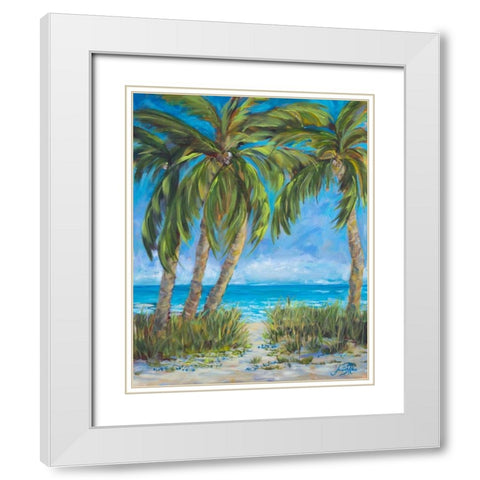 Tropical Paradise White Modern Wood Framed Art Print with Double Matting by DeRice, Julie