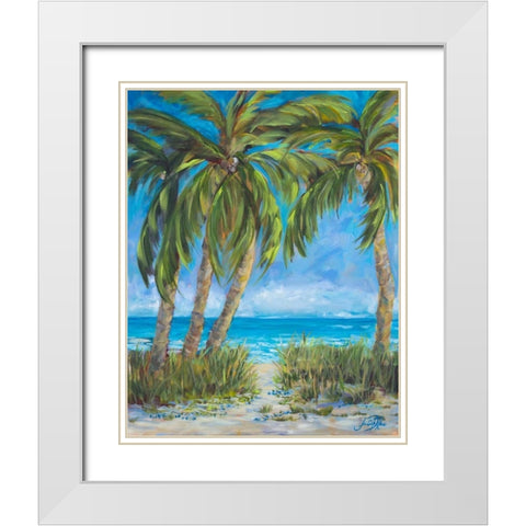 Tropical Paradise White Modern Wood Framed Art Print with Double Matting by DeRice, Julie