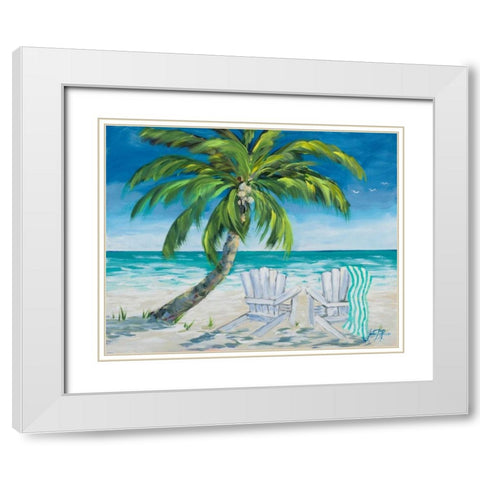 Ocean Breeze II White Modern Wood Framed Art Print with Double Matting by DeRice, Julie