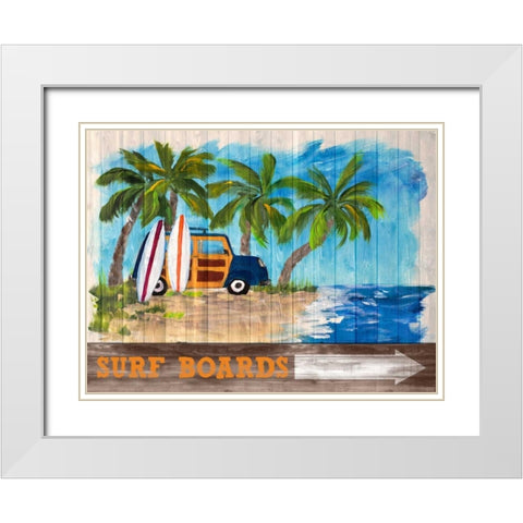 Surf Boards White Modern Wood Framed Art Print with Double Matting by DeRice, Julie