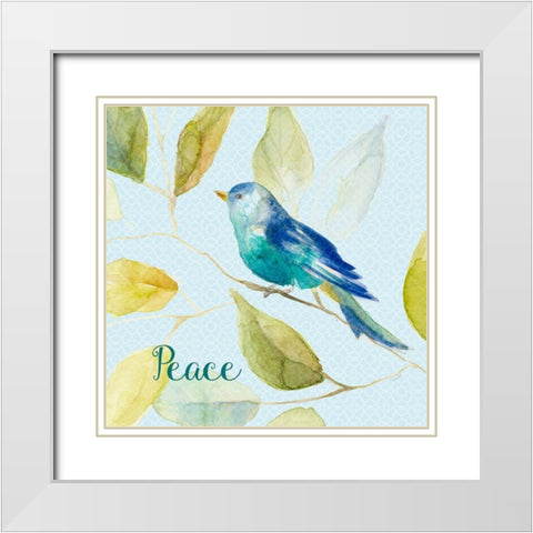 Bird Of Peace White Modern Wood Framed Art Print with Double Matting by Loreth, Lanie