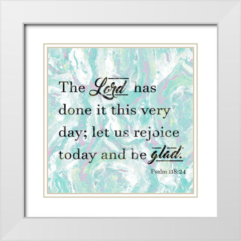 Be Glad White Modern Wood Framed Art Print with Double Matting by Loreth, Lanie