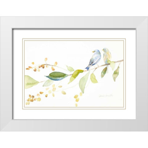 Together Forever Birds White Modern Wood Framed Art Print with Double Matting by Loreth, Lanie