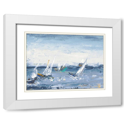 Blue Water Adventure White Modern Wood Framed Art Print with Double Matting by Pinto, Patricia