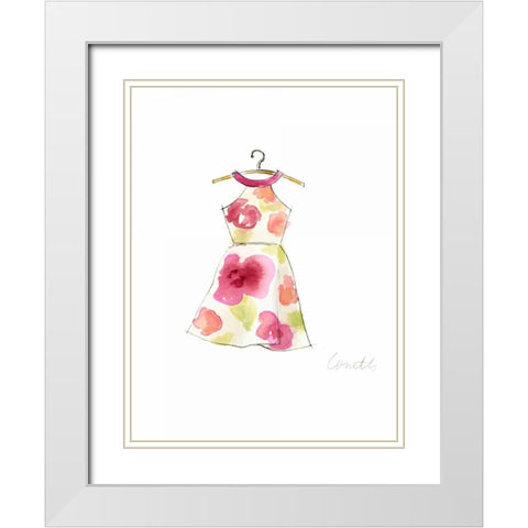 The Watercolor Dresses I White Modern Wood Framed Art Print with Double Matting by Loreth, Lanie