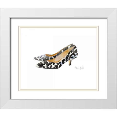 Watercolor Kitten Heels III White Modern Wood Framed Art Print with Double Matting by Loreth, Lanie