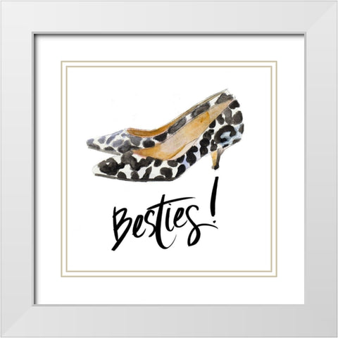Besties! White Modern Wood Framed Art Print with Double Matting by Loreth, Lanie