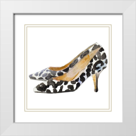 Watercolor Kitten Heels III Square White Modern Wood Framed Art Print with Double Matting by Loreth, Lanie