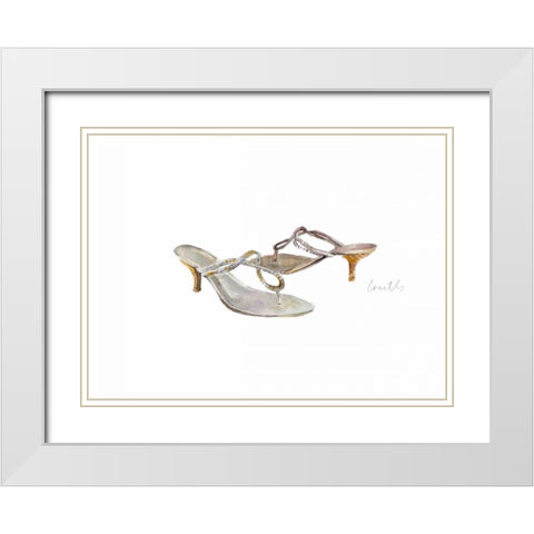 Watercolor Kitten Heels II White Modern Wood Framed Art Print with Double Matting by Loreth, Lanie
