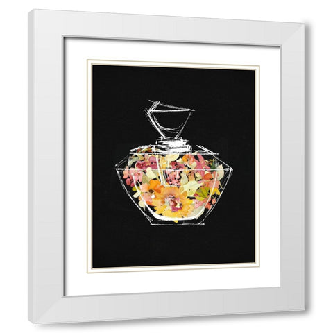 Crystal Watercolor Perfume on Black II White Modern Wood Framed Art Print with Double Matting by Loreth, Lanie