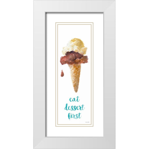 Dessert Ice Cream I White Modern Wood Framed Art Print with Double Matting by Loreth, Lanie