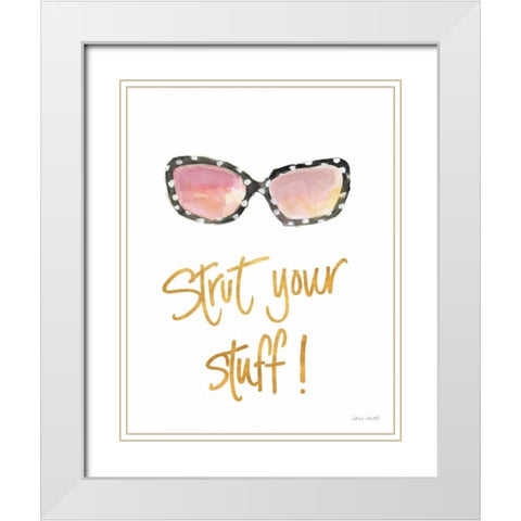 Inspired Sunglasses II White Modern Wood Framed Art Print with Double Matting by Loreth, Lanie